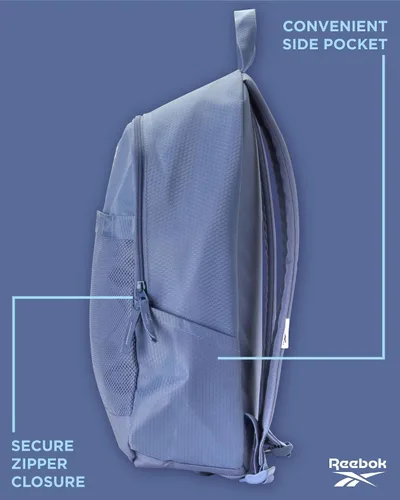 Vista 6 de Reebok Mochila Bolsa deportiva de gimnasio Rimson equipaje ligero de mano para el fin de semana Mochila casual para viajes, playa, Índigo