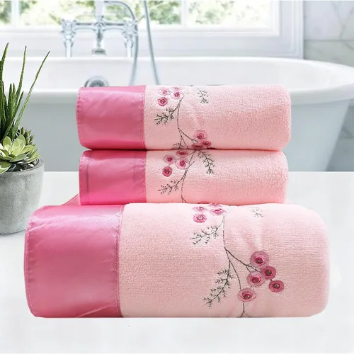 Vista 9 de Juego de Toallas de Baño USTIDE de Encaje Azul, Juego de Toallas de Mano de Terciopelo y Suave para Baño y Ducha