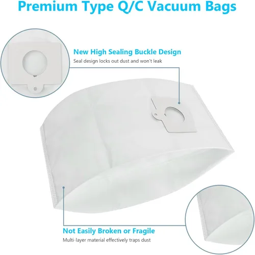 Vista 7 de Paquete de 15 bolsas de vacío HEPA tipo Q/C 53292 compatibles con Kenmore Canister Vacuum 81214, 81414, 81615, 81714, BC3005, 200/400/600/700/800