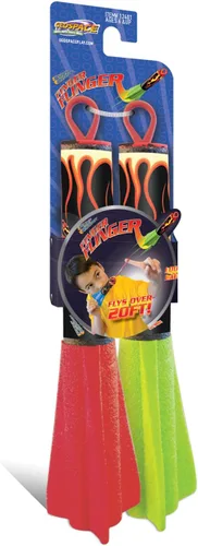 Vista 3 de Geospace Pump Rocket Finger Flingers - Juego de 2 cohetes de espuma voladores