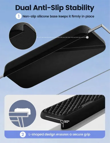 Vista 4 de Vaydeer 2 almohadillas para coderas, coderas en forma de L, cojín de borde de escritorio, ergonómico de espuma viscoelástica, reposamuñecas, teclado