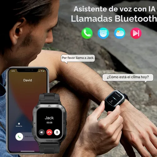 Vista 4 de AMAZTIM Reloj Inteligente, Batería Extra-Larga de 60 Días, Resistente al Agua 50M, Bluetooth Militar para Responder/Marcar Llamadas, Pantalla HD