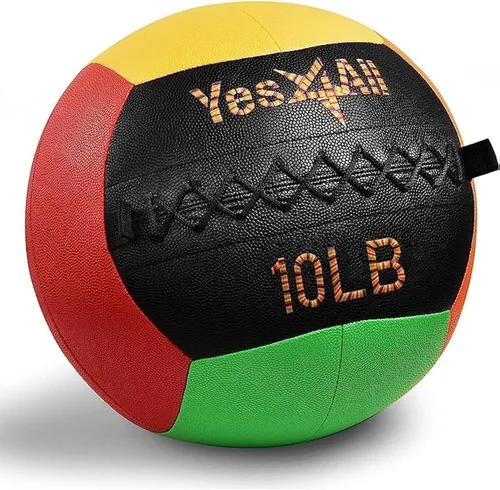 Vista 8 de Yes4All Bola de pared, bola de arena de hierro con peso de cuero suave para ejercicio multifuncional dinámico, 6 libras - 30 libras