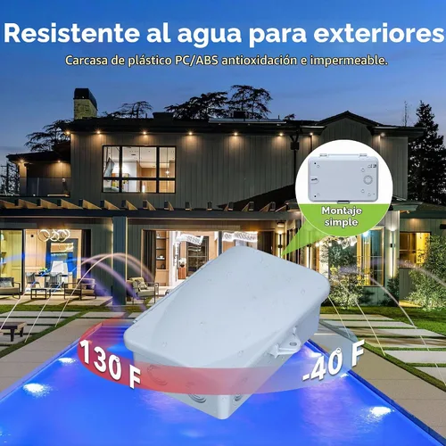 Vista 5 de BN-LINK Temporizador de bomba de piscina, caja de temporizador digital para exteriores, resistente programable de 7 días, 2 HP 40 A máximo, 120