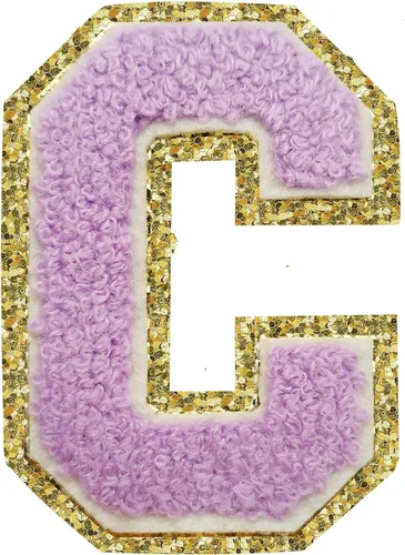 Vista 38 de 3Pcs Letter Patches Varsity Glitters Chenille,SPRT Iron on Blue Letter Patch,Alphabet Cloth Patch for Team Costume Decoration 3.1in Height S