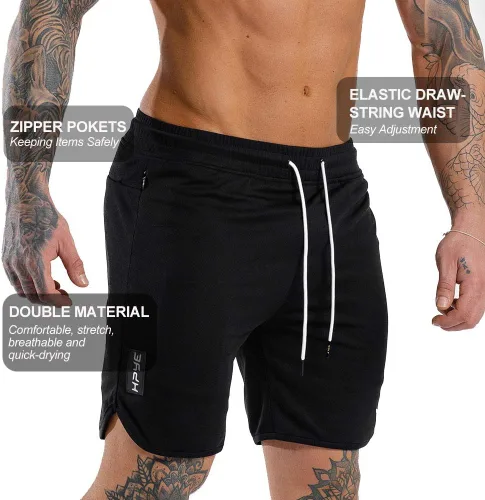 Vista 5 de Wangdo Pantalones cortos de entrenamiento para hombre de 7 pulgadas, pantalones cortos para correr, pantalones cortos de ciclismo atléticos