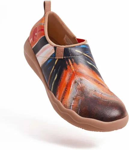 Vista 5 de UIN Zapatos de viaje para caminar para hombre, sin cordones, de lona, informales, ligeros, cómodos y modernos, diseño de perritos felices Ahhhhh