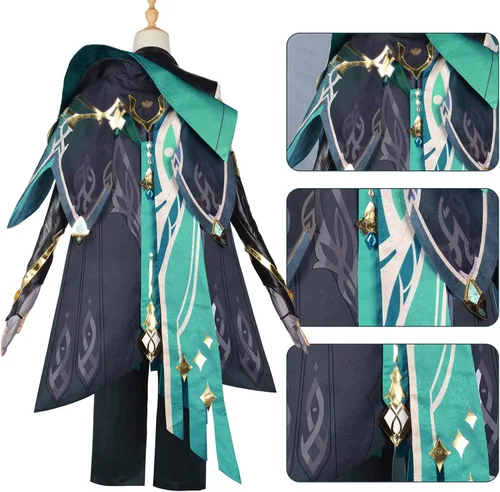 Vista 4 de Alhaitham Cosplay Costume Game Alhaitham Cosplay Outfits Full Set Halloween Carnival Party Suit