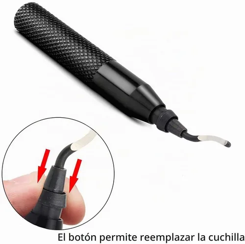 Vista 3 de Juego de herramientas de desbarbado manual, práctico para cortar desbarbas de madera, plástico, aluminio, cobre y acero (negro, 10 unidades)