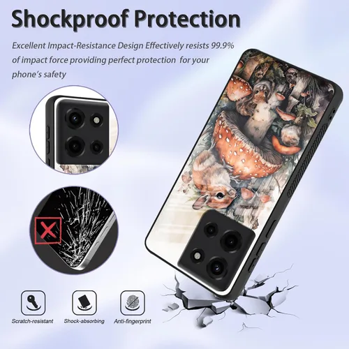 Vista 68 de Funda para Motorola Moto Edge 2022, cubierta trasera de vidrio templado con protector de pantalla, funda protectora a prueba de golpes para Motorola