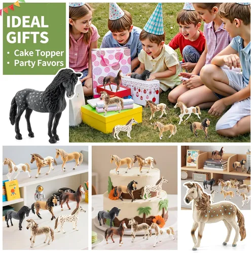 Vista 6 de 8 figuras de caballo grandes de 6 pulgadas, juguetes de animales para niños, figuras de animales de granja de plástico realistas, juguetes