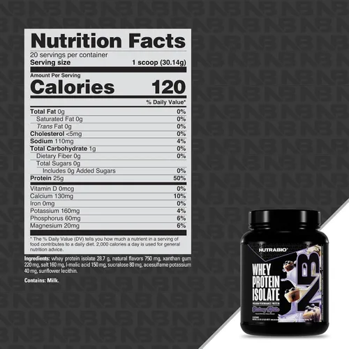 Vista 8 de NutraBio - 100% Aislado de proteína de suero de leche