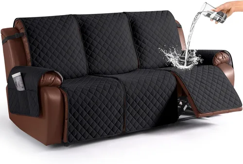 Vista 25 de KinCam Funda impermeable para sofá biplaza reclinable, funda antideslizante para sofá reclinable de 2 asientos, funda de sofá reclinable, protector