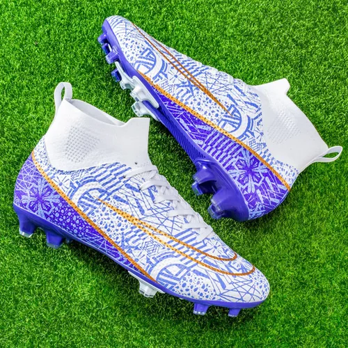 Vista 6 de Zapatos de fútbol para hombre, para exteriores, césped interior, tenis de entrenamiento de fútbol profesional, botas de fútbol atléticas