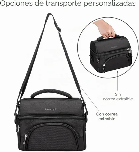 Vista 5 de Bentgo® Bolsa de almuerzo Deluxe - Lonchera duradera y aislada con bolsillo exterior con cremallera, bolsillo interior de malla, correas acolchadas