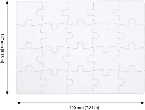 Vista 2 de JAPCHET 30 juegos de rompecabezas de sublimación de 7.9 x 5.8 pulgadas, 600 piezas de rompecabezas de sublimación en blanco blanco, rompecabezas