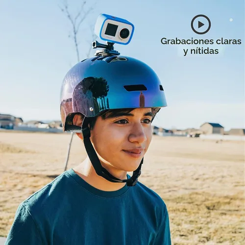 Vista 7 de Polaroid Cámara de acción WiFi de doble pantalla 4K 18mp, cámara Polaroid deportiva impermeable con batería recargable integrada y accesorios
