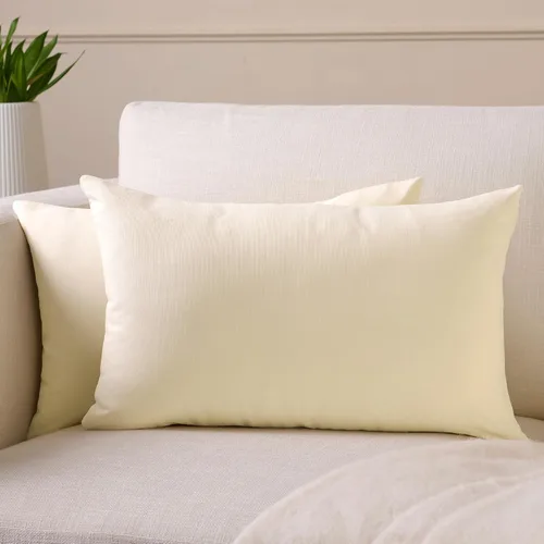 Vista 16 de Encasa XO Juego de 2 fundas de almohada de 12 x 12 pulgadas, color beige, sin rellenos, fundas de almohada de algodón para sala de estar, cama