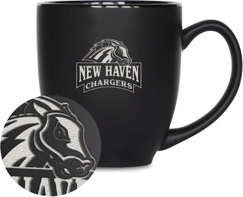 Vista 316 de Rico Industries - Taza de cerámica mate negra con grabado láser estándar de 15oz para NCAA (escuelas T & U) - Para bebidas calientes o frías