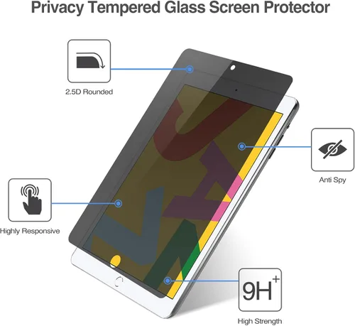 Vista 4 de ProCase Protector de pantalla de privacidad para iPad 10.2, 9, 8, 7, 2021, 2020 y 2019, protector de película de vidrio templado antiespía