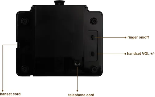 Vista 4 de Teléfono vintage con cable, teléfonos fijos retro para el hogar, teléfono de trabajo antiguo de una sola línea con timbre fuerte para personas Negro