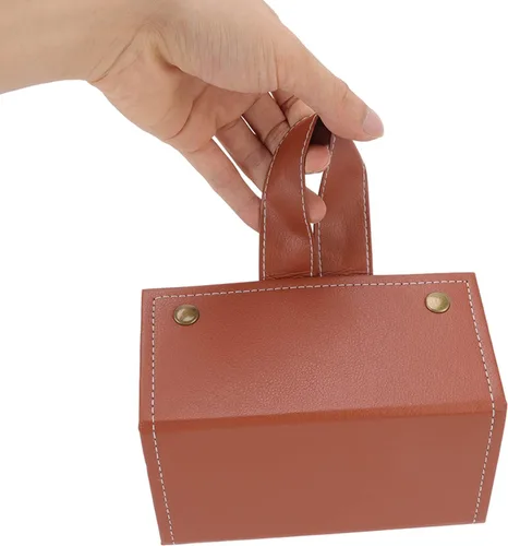 Vista 3 de TOPINCN Funda organizadora de lentes de sol múltiple para viajes, de cuero, para colgar en la pared