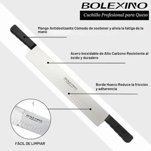Vista 4 de Cuchillo de queso de doble mango de 15 ", acero de alto carbono