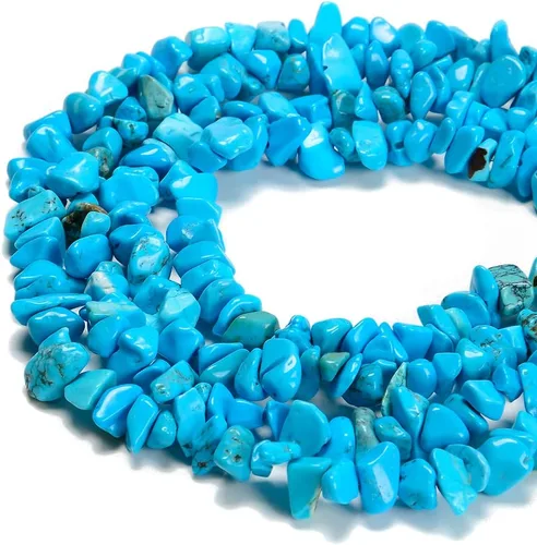 Vista 22 de Cuentas de piedras preciosas naturales de finchenita de azurita de 0.315 a 0.315 pulgadas, cristales curativos, pulseras de cintura, kit de collar