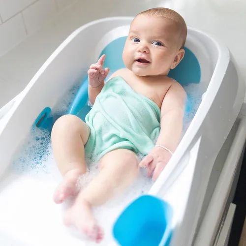 Vista 5 de 4moms Bañera de agua limpia, bañera 3 en 1 Grow-with-Me con termómetro digital para recién nacidos a niños pequeños, ensamblada en los Estados Unidos