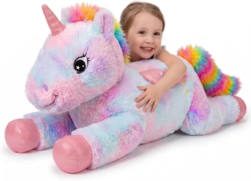Vista 11 de SQEQE Peluche de jirafa grande de 39 pulgadas, jirafa de peluche gigante para niños y adultos, lindos peluches enormes para cumpleaños, Navidad