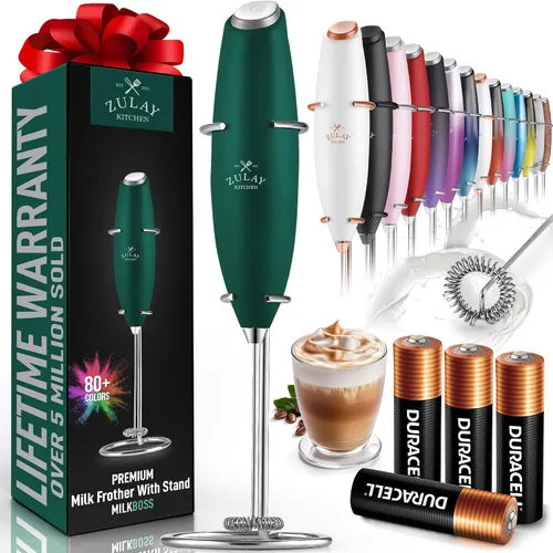 Vista 426 de Zulay Milk Boss Espumador de leche potente manual, hace espuma para latte, batidor para mezclar bebidas, café, miniespumador para capuchino, frappé