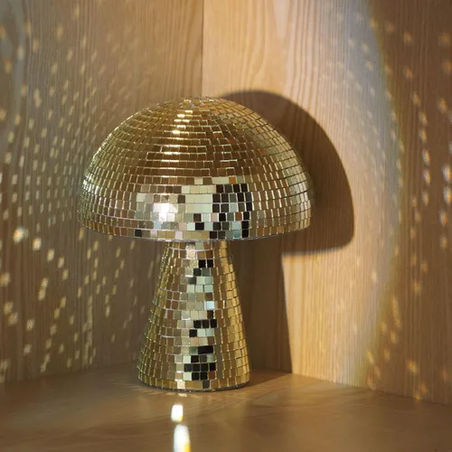Vista 2 de Bola de discoteca creativa de hongo para fiesta, decoración de mesa, espejo retro hecho a mano, bola de discoteca en forma de hongo, decoración
