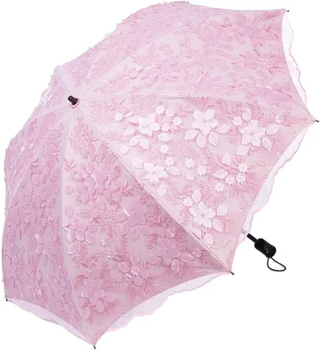 Vista 16 de Honeystore Parasol de viaje plegable Brolly Anti-UV Sombrilla Vintage