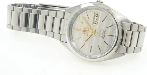 Vista 5 de Orient TriStar AB00007W - Reloj clásico con esfera plateada texturizada para hombre, Plateado
