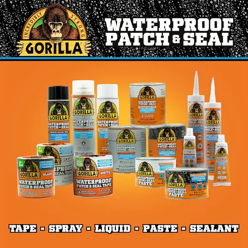 Vista 7 de GORILLA - Pasta selladora de goma impermeable para parche y sellado, negra, lata de 1 libra (paquete de 1)