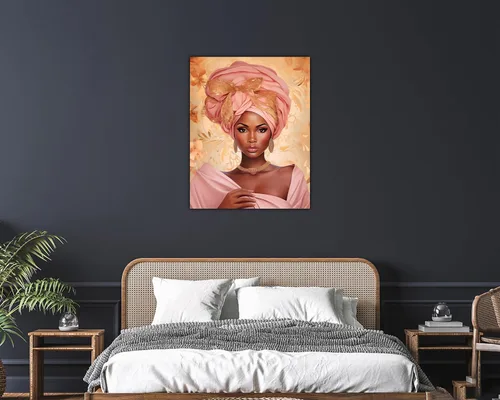 Vista 286 de Arte de pared afroamericano, decoración de rey y reina bailarín negro para sala de estar, arte de pareja de amor negro para dormitorio, lienzo