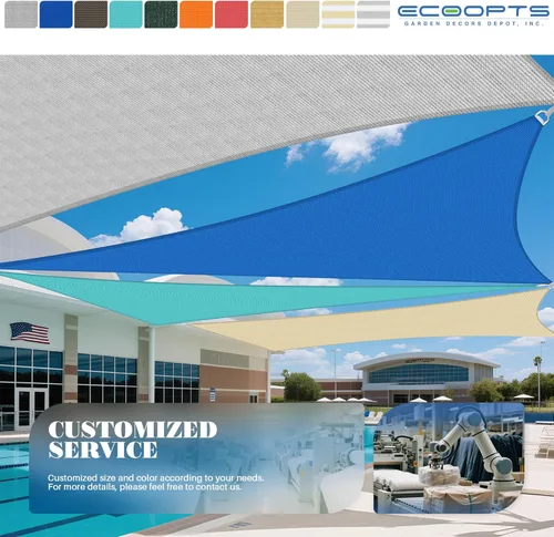 Vista 7 de ECOOPTS - Toldo de vela triangular de 0.6 x 0.6 x 0.6 m, de polietileno de alta densidad, para sombra, toldo para pérgola, cubierta para patio al