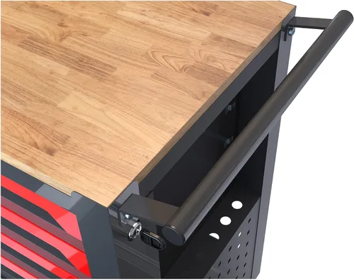 Vista 4 de FRANSOUL Carrito organizador de garaje con 4 cajones, armario de almacenamiento grande de alta capacidad y estante ajustable, para almacén, taller