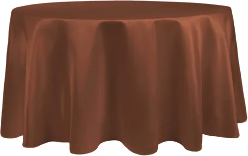 Vista 9 de Ultimate Textile Mantel redondo de satén nupcial de 60 pulgadas, se adapta a mesas de menos de 60 pulgadas de diámetro, berenjena morado berenjena
