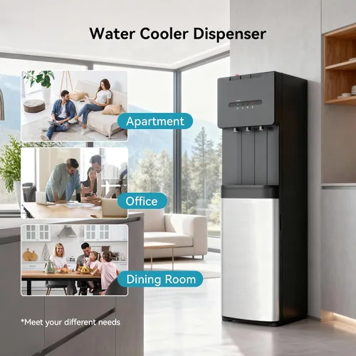 Vista 7 de EUHOMY Dispensador de enfriador de agua de carga inferior autolimpiante, 3 temperaturas (frío, cálido, caliente), bloqueo de seguridad para niños