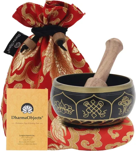 Vista 14 de DharmaObjects Yoga Meditación Buda Cantando Tazón Cojín Mallet Llevar Bolsa Set Regalo