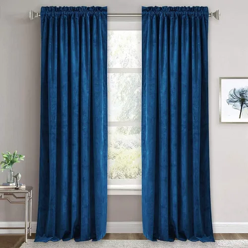 Vista 109 de RYB HOME Cortinas opacas de terciopelo para dormitorio, aislamiento térmico, privacidad, luz solar, bloqueo de calor, cortinas lujosas con bolsillo