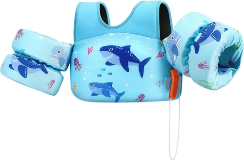 Vista 55 de HeySplash Swim Vest for Kids, Puddle Float Jumper with Safety Buckle