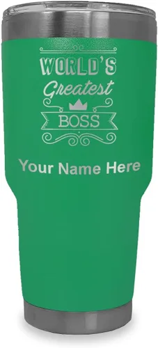 Vista 29 de LaserGram Vaso aislado al vacío de 20 onzas, con grabado personalizado incluido (negro)