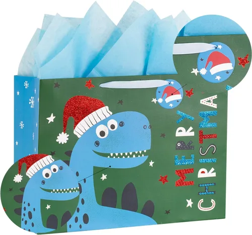 Vista 7 de Loveinside Bolsas de regalo de Navidad con tarjeta de felicitación, etiqueta de regalo y papel de seda para Navidad, vacaciones y fiestas, y más, 16