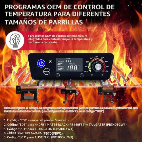 Vista 4 de Tablero de control trapezoidal para Pit Boss Tailgater, Lexington, Classic Mate negro