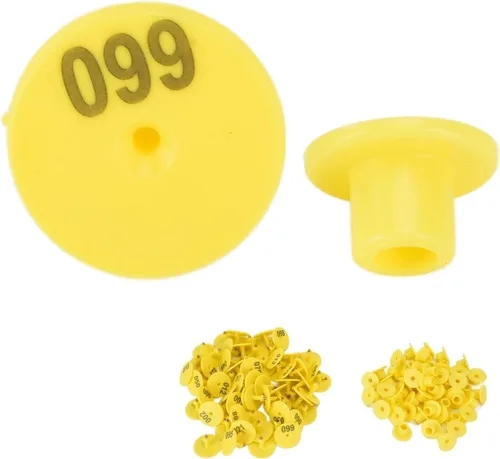 Vista 10 de 100PCS Ganado Etiquetas de oído para oveja, cabra, ganado, cerdo Naranja