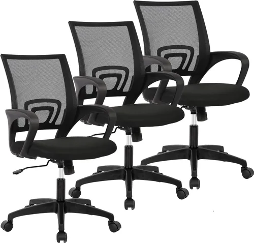 Vista 14 de Meet perfect Silla de oficina con respaldo medio de malla, color negro