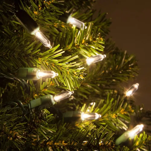 Vista 7 de Juego de luces navideñas pequeñas, estilo tradicional T5, para decoración de interior o exterior, de 120 voltios, con cable verde, con certificado