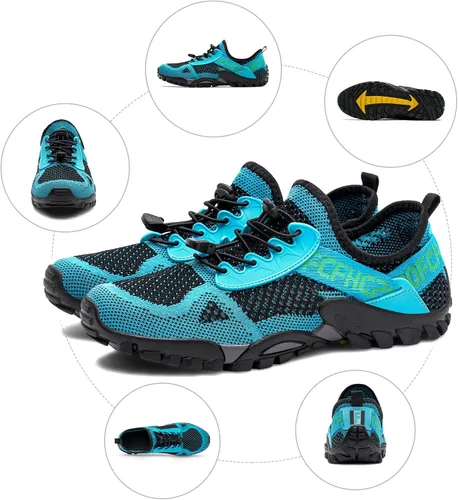 Vista 6 de SOBASO Zapatos de agua para mujer, secado rápido, senderismo, natación, playa, río, zapatos para pesca, deportes acuáticos, buceo, vela, viajes